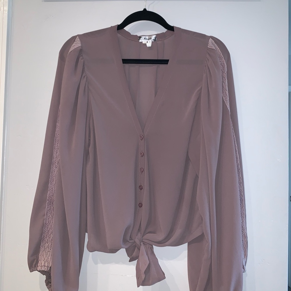 Ladies Taupe Blouse, small.